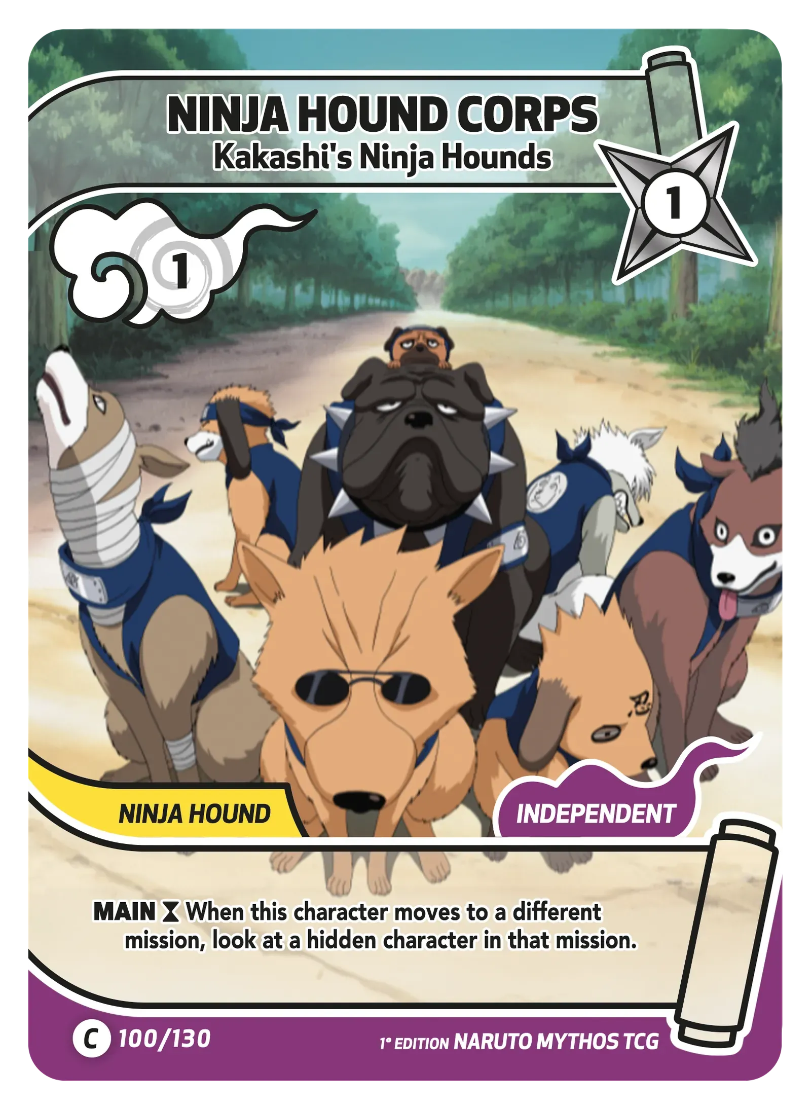 Ninja Hound Corps — Kakashi's Ninja Hounds Naruto Mythos TCG card