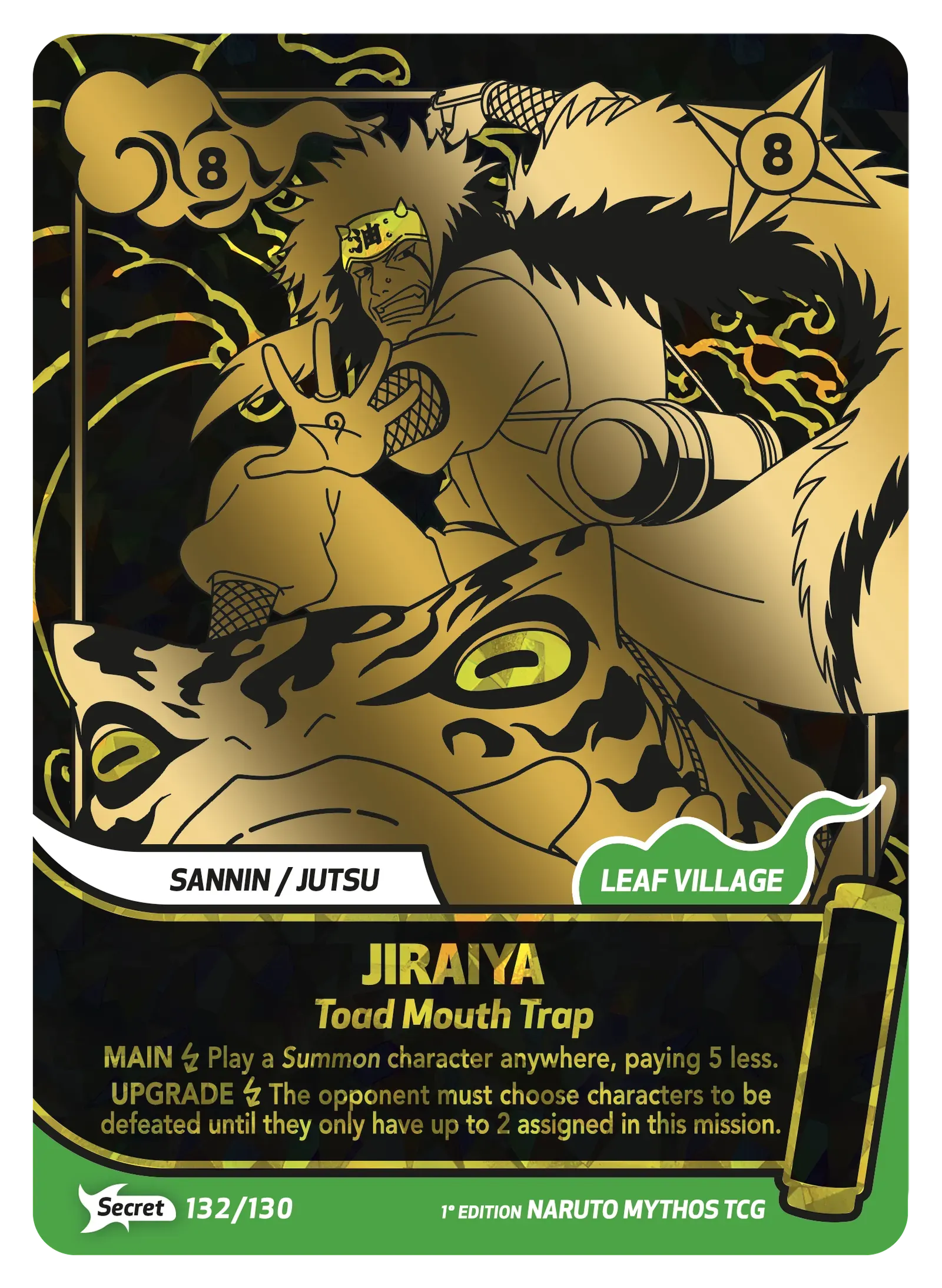 Jiraiya — Toad Mouth Trap Naruto Mythos TCG card