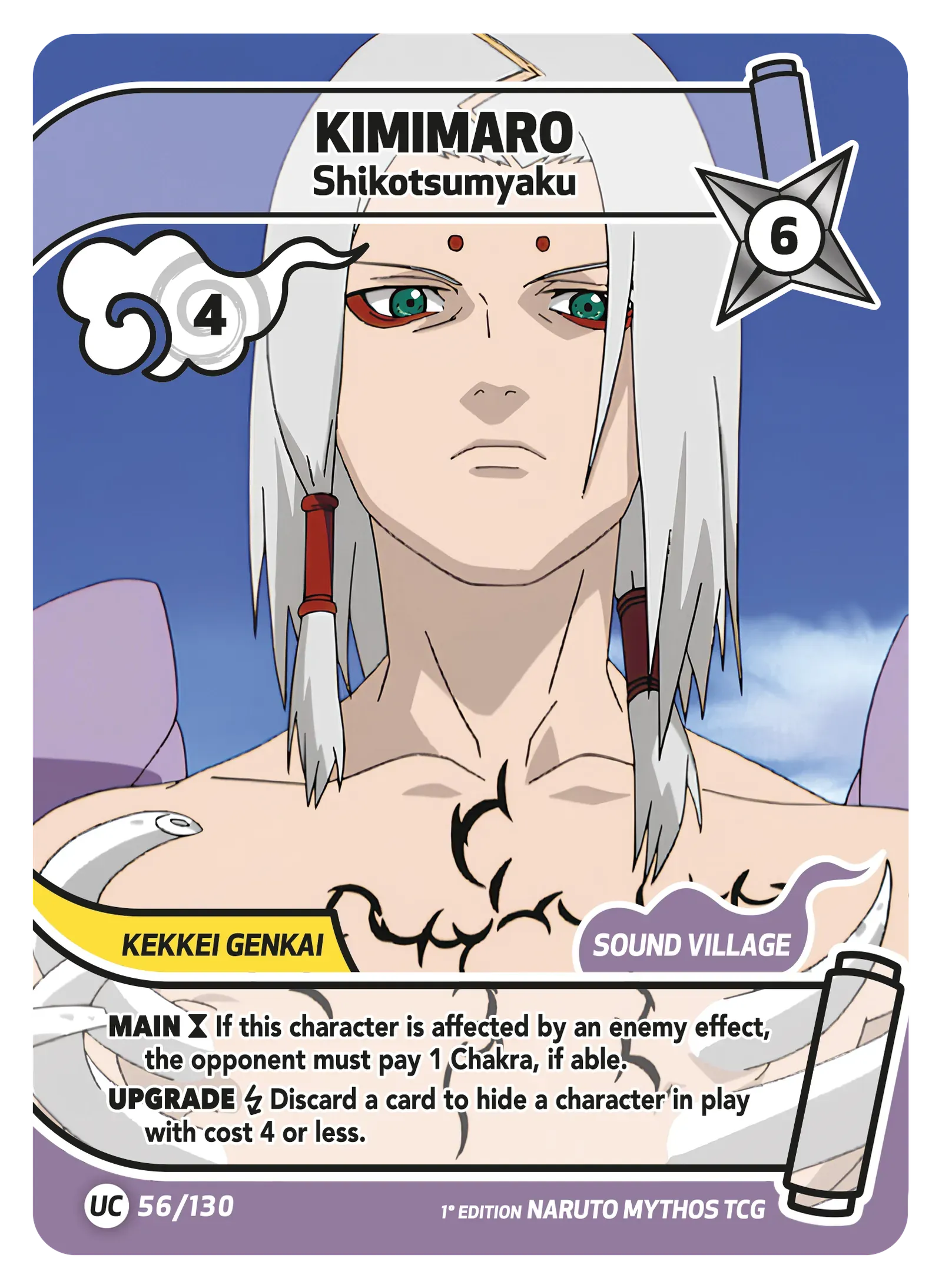 Kimimaro — Shikotsumyaku Naruto Mythos TCG card